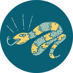 icon of a tattoo style hissing snake
