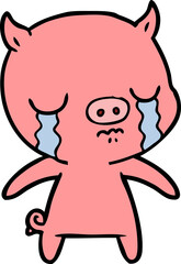 cartoon pig crying
