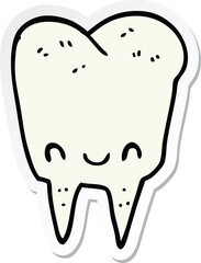 sticker of a cartoon tooth