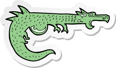 sticker of a cartoon medieval dragon