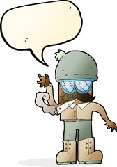 cartoon man smoking pot with speech bubble