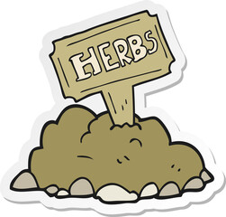 sticker of a cartoon herbs sign