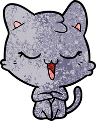 happy cartoon cat
