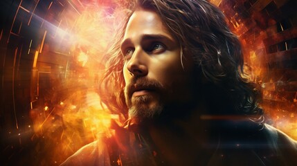 jesus christ wallpaper abstract technology futuristic