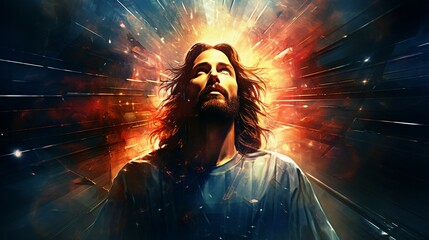 jesus christ wallpaper abstract technology futuristic