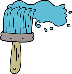 cartoon doodle paint brush