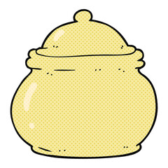 freehand drawn cartoon old style ceramic pot