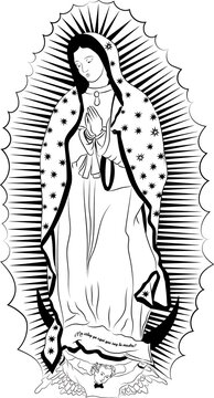 Ilustraci&radic;&ge;n a mano alzada Virgen Nuestra Senora de Guadalupe