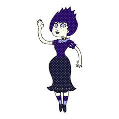 freehand drawn cartoon vampire girl