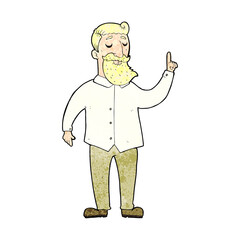 cartoon bearded man with idea