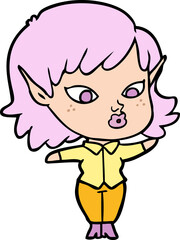 pretty cartoon elf girl