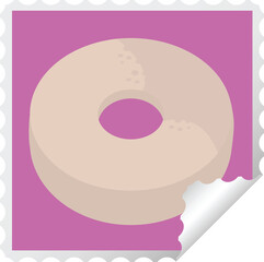 donut graphic square sticker stamp