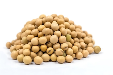 Soybeans isolated on white background
