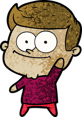 cartoon happy man