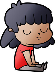 cartoon indifferent woman