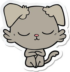 sticker of a cute cartoon dog