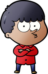 cartoon curious boy