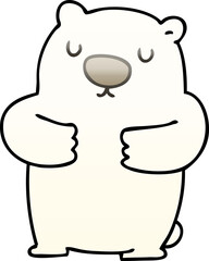 gradient shaded quirky cartoon polar bear