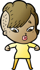 cartoon surprised girl