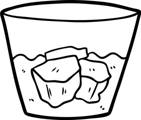 cartoon whisky in glass
