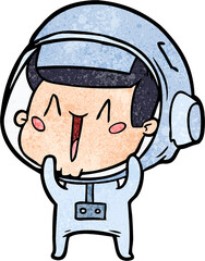 happy cartoon astronaut