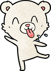 rude cartoon polar bear sticking out tongue