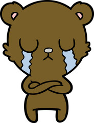 crying cartoon bear