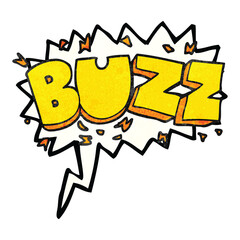 freehand speech bubble textured cartoon buzz symbol