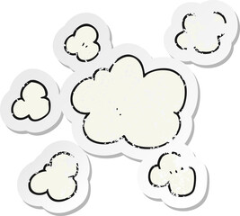 retro distressed sticker of a cartoon steam clouds
