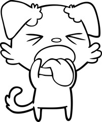 cartoon disgusted dog
