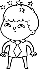 cartoon amazed boy