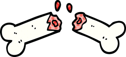 comic book style cartoon broken bone