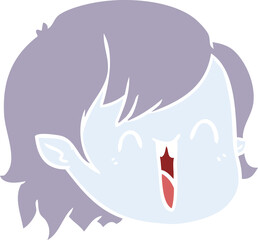 Fototapeta premium flat color style cartoon vampire girl face