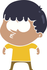 Obraz premium flat color style cartoon curious boy