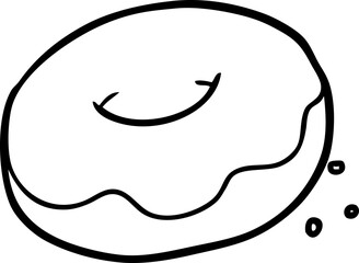 line drawing of a donut with sprinkles