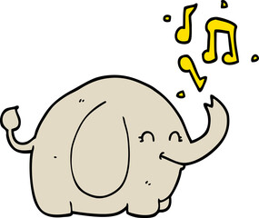 cartoon trumpeting elephant