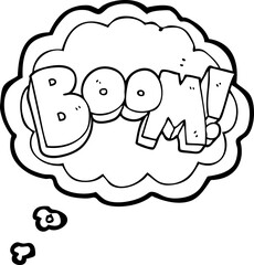 freehand drawn thought bubble cartoon boom