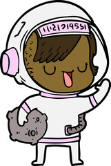 cartoon astronaut woman