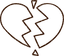 Broken Heart Charcoal Drawing