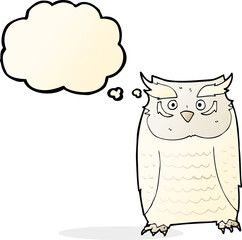 cartoon owl with thought bubble