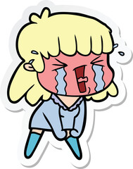 sticker of a cartoon woman