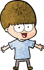 happy cartoon boy