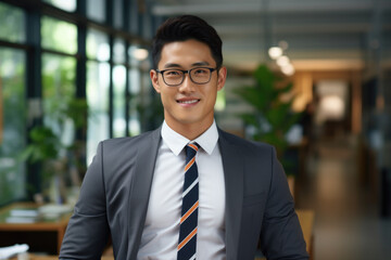 Well-dressed man confidently poses for professional photograph. This image can be used for corporate branding, business presentations, or professional profiles. - obrazy, fototapety, plakaty