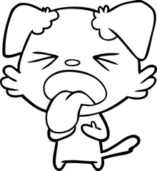 Obraz premium cartoon disgusted dog