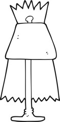 freehand drawn black and white cartoon lamp