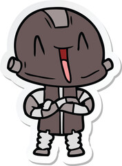 sticker of a cartoon robot