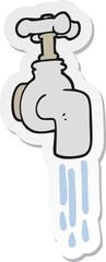 sticker of a cartoon running faucet