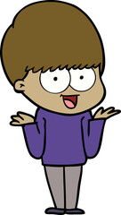 happy cartoon boy