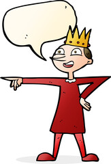 cartoon pointing prince with speech bubble