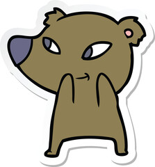 sticker of a cute cartoon bear